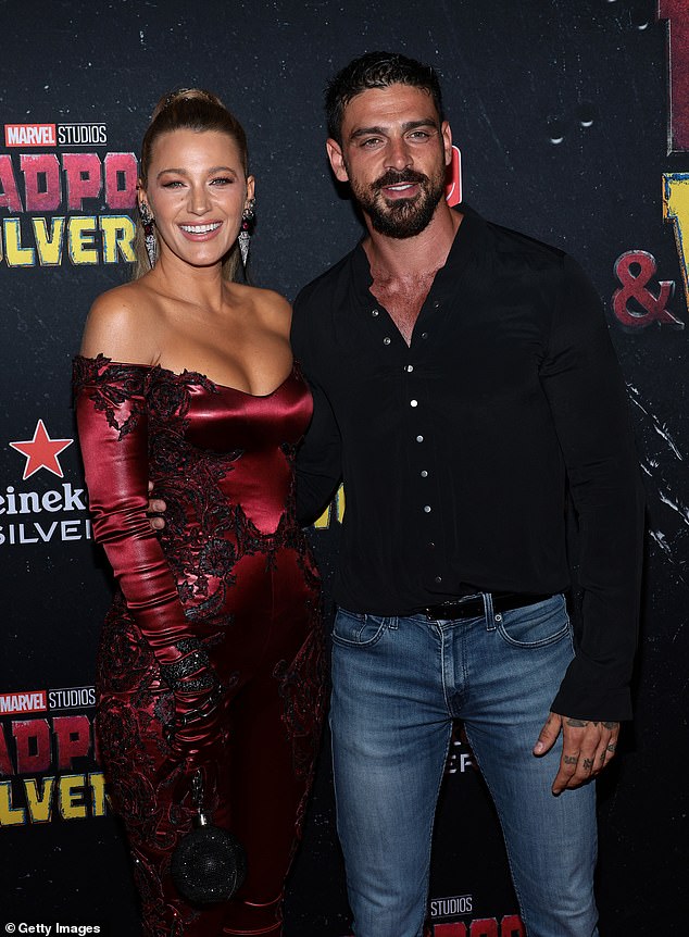 She also thanked her on-screen husband, Michele Morrone, who plays her husband in A Simple Favor 2; pictured together on the carpet on Monday