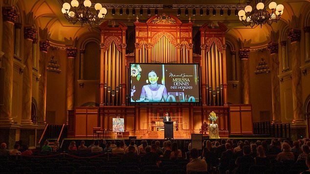 Friends and family attend Melissa's memorial service at Adelaide Town Hall. Photo: ABC/Brant Cumming