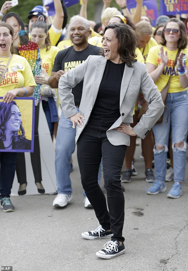 Harris put the moves she learned in her dance group Midnight Magic to good use during her 2019 Iowa campaign