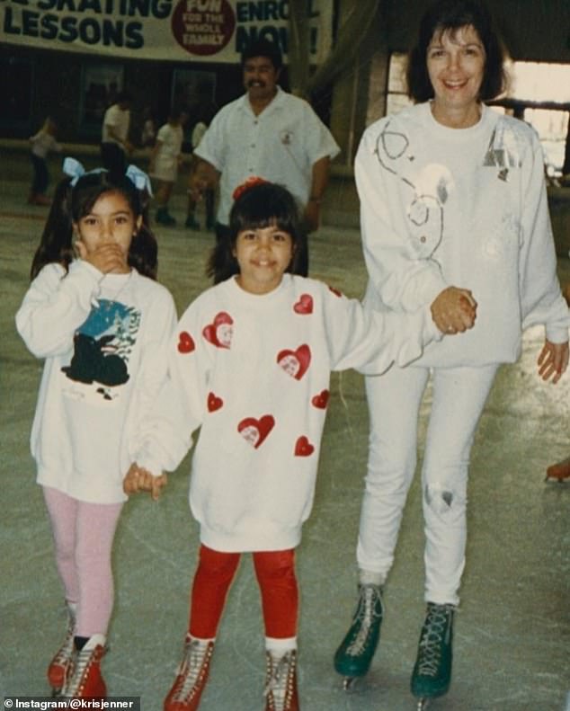 Kim and Kourtney were spotted getting an ice skating lesson from MJ in the late 80s