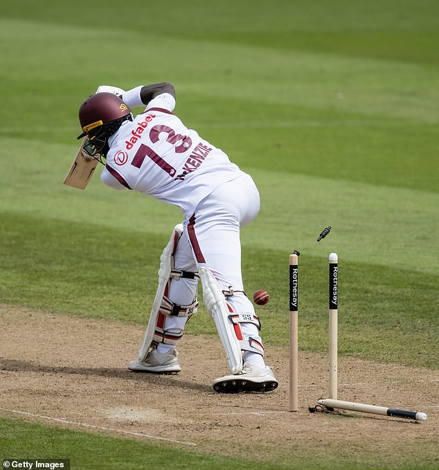 Chris Woods made a mess of Trinidadian Jayden Seales' stumps before England came into bat