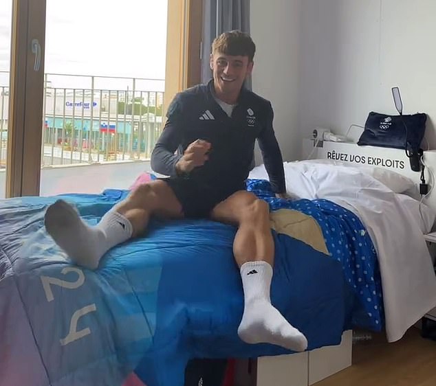 British swimming champion Tom Daley tested his cardboard bed on social media and found it was strong enough to support powerful jumps