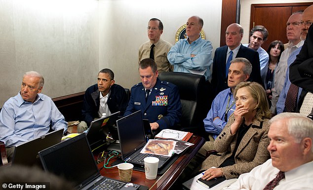 Obama stared intently as he watched the heartbreaking moment the Navy SEAL raid on Osama Bin Laden, the mastermind behind 9/11, ended with his assassination in 2011.