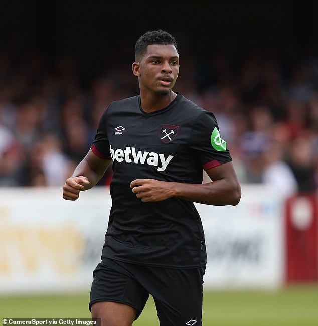 Exciting youngster Luis Guilherme (pictured during training last Saturday) joined West Ham from Palmeiras