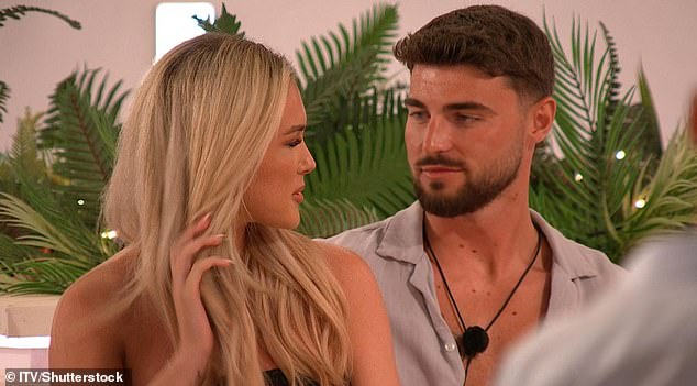 Trey's new blossoming romance with Abbie comes after he 'broke up' with fellow dumped Islander Ellie Jackson (pictured together above on the show)