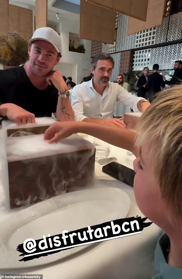 During the trip, Elsa shared a video of Chris and their children visiting the luxurious Michelin-starred restaurant Disfrutar, where the cost per person can run as much as $480