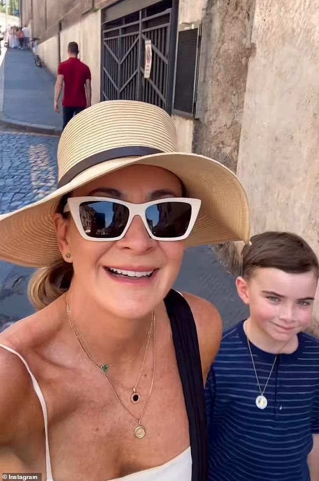 Michelle Bridges has also been enjoying the sights of Italy with her son Axel, eight, who she shares with her ex Steve 'Commando' Willis