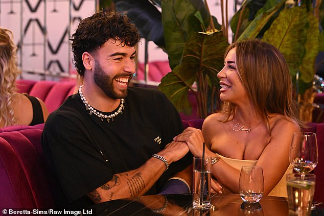 The Love Island winner was first spotted on set on Friday when he joined Elma Pazar, Livvy Jay and Becks Bloomberg for dinner