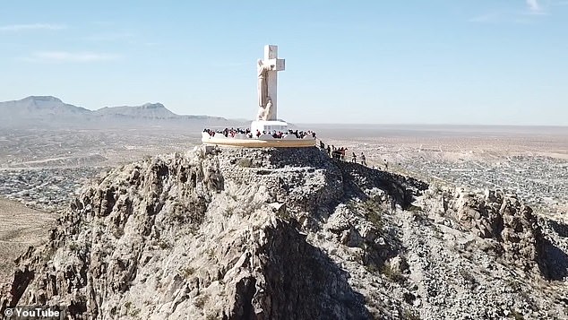 At 4,675 feet tall, Mount Cristo Rey is located where Texas, New Mexico, and Mexico meet