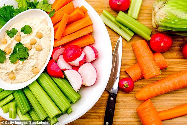 Eating hard-boiled eggs, apple slices with a little nut butter, or some hummus and carrots will help you stay fuller and fuller for longer, says Ms. Diamond.