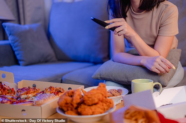 Turning off the TV and putting away your smartphone to avoid mindless scrolling can help prevent overeating.