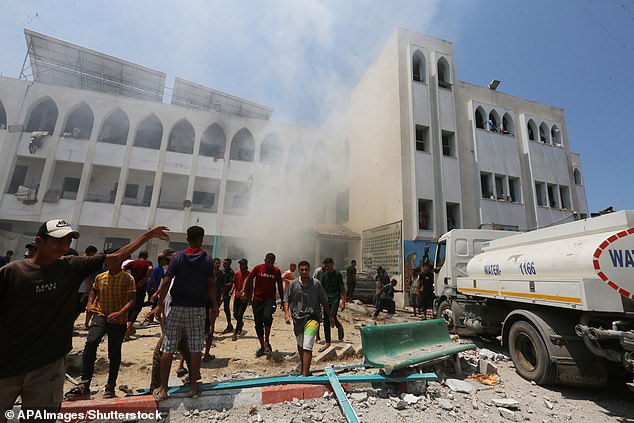 The Health Ministry in Hamas-ruled Gaza said an Israeli attack on a school on Saturday killed 30 people