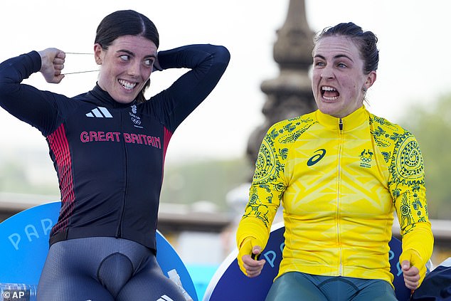 Anna Henderson (pictured left) of Team GB won a spectacular silver medal, while Australia's Grace Brown (right) took gold