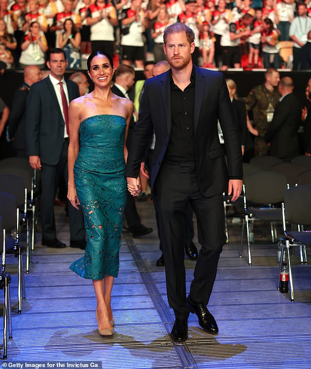 Prince Harry, Duke of Sussex, and Meghan, Duchess of Sussex, attend the closing ceremony of the Invictus Games in Düsseldorf last year