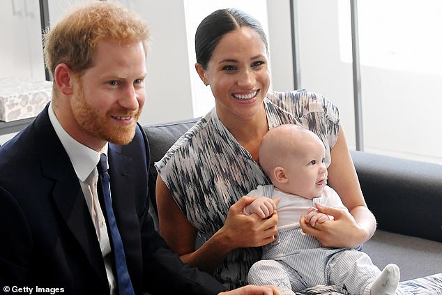 The Duke and Duchess of Sussex with Archie meet Archbishop Desmond Tutu in South Africa in September 2019