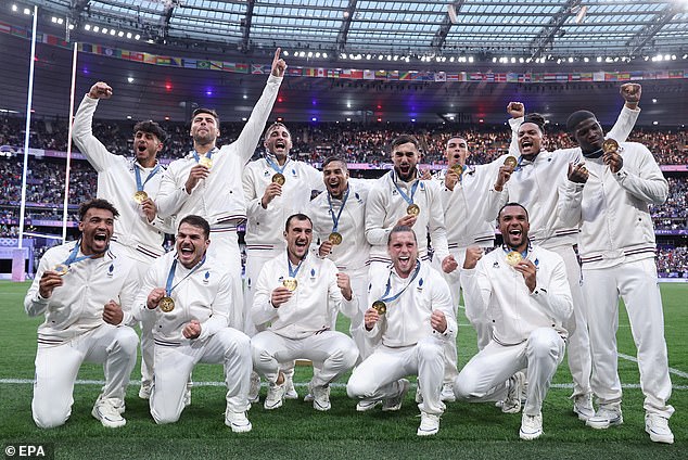 The French men's rugby sevens team defeated Fiji 28-7 in front of a jubilant home crowd at the Stade de France on Saturday night