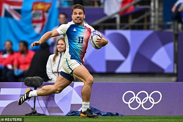 The Toulouse scrum half (pictured) made an astonishing 70-metre run from his own half before laying the ball off to Aaron Grandidier, who brought it down to put France ahead