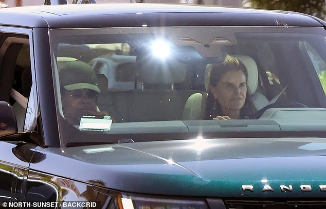 Maria was seen driving them away in her green Range Rover after they finished their training