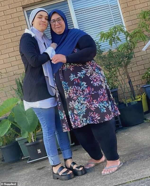 Farah Abdulhussein (pictured left) with her mother Nawal Tawfeeq outside their home in Liverpool