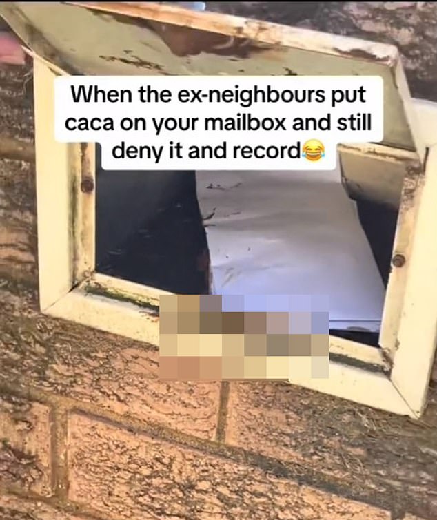 Ms Abdulhussein alleges that the Lata family smeared faeces in their letterbox (pictured), threw water in their faces and harassed them at all hours of the day.