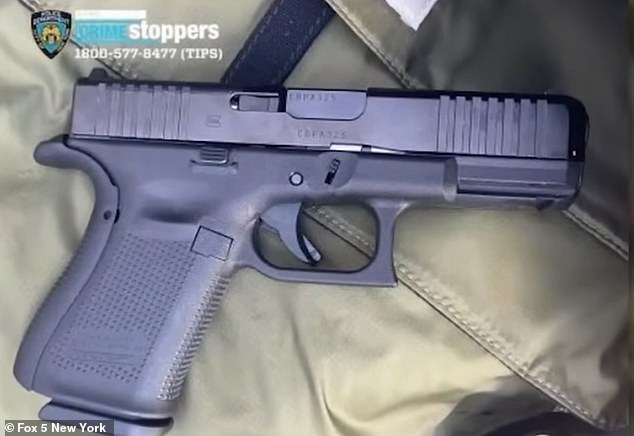 The deceased mother had a history of domestic violence with her ex-partner in connection with the custody battle, said NYPD Chief of Detectives Joseph Kenny. Pictured: A gun found at the crime scene