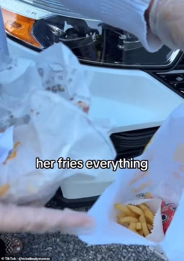 Other food items, including the fries, were covered in blood spatter