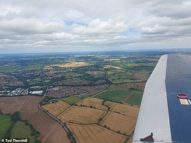 Buckingham from above. Ted reveals he flew between 2,000 and 2,500 feet