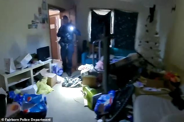 Bodycam footage shows mountains of trash in the apartment and court documents describe the scene as 