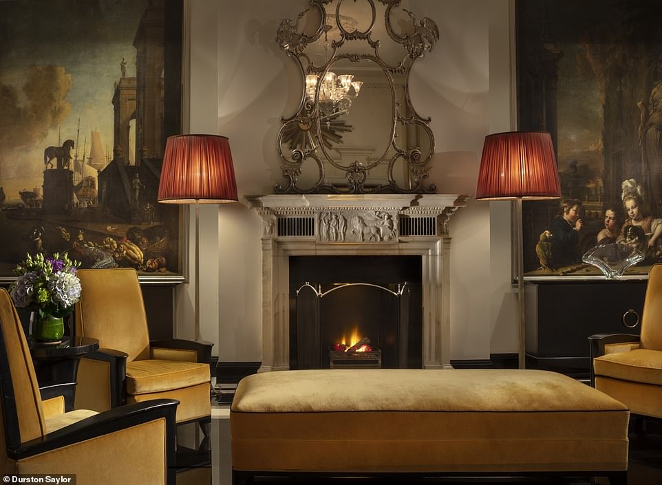 The Carlyle's public areas are decorated with chic mustard yellow furnishings