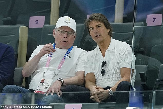 Hollywood megastar Tom, 62, was in the stands next to CEO and president of Warner Bros. Discovery David Zaslav