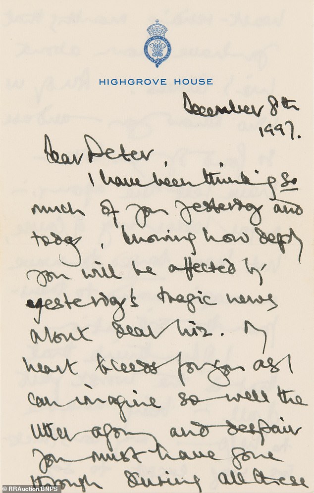 Charles tells the recipient, known only as Peter, that his heart 'bleeds' for him following the passing of 'dear Liz' to illness