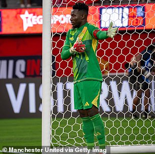 Onana decided to point to the parts of the goal he thought Arsenal players would aim for