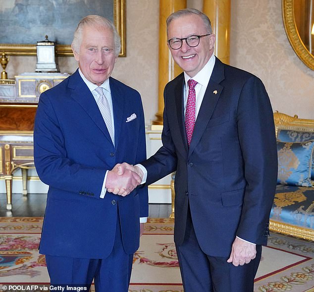 King Charles (pictured left with Prime Minister Anthony Albanese) will visit Australia with Queen Camilla in October