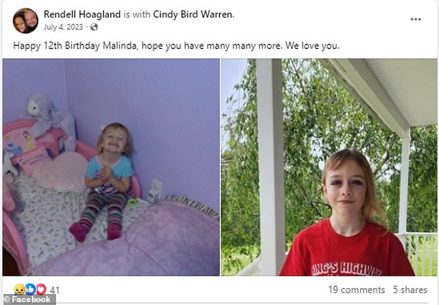 Hoagland used to post about his daughter often, but stopped doing so altogether in January