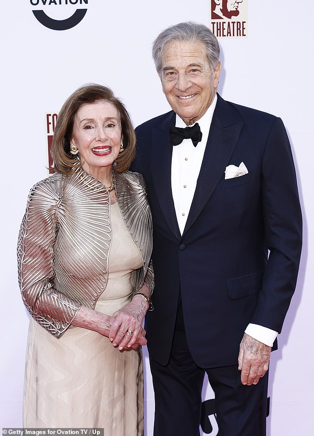 Former House Speaker Nancy Pelosi and her husband Paul at a gala in Washington, D.C. She has been a prolific stock trader in recent years, buying or selling $100 million worth of securities since 2020, according to her federal disclosures.