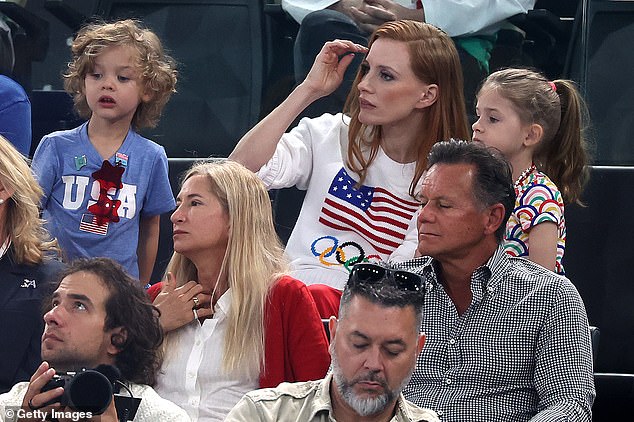 She looked excited as she watched sports legend Simone Biles return to the Olympic stage after her chaos in Tokyo four years ago