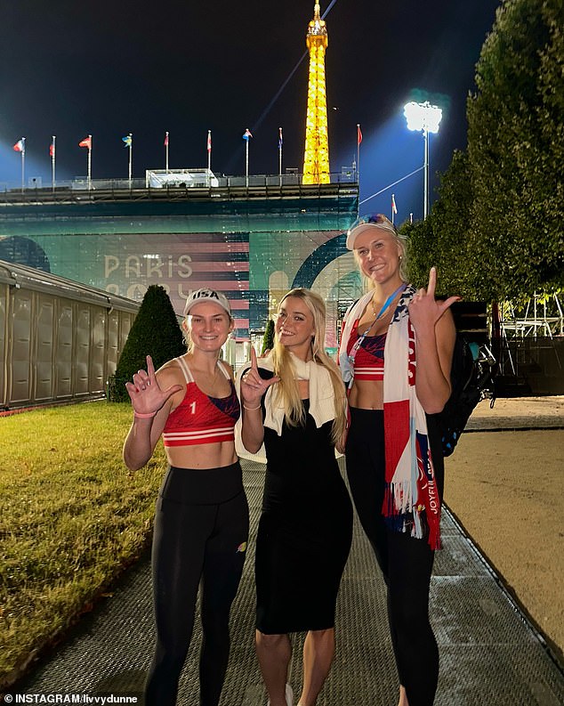 Former LSU Tigers Kristen Nuss (left), Olivia Dunne (center) and Taryn Kloth (right)