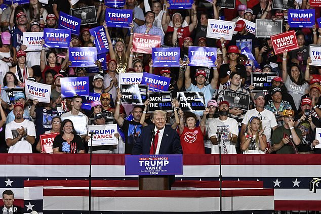 Donald Trump held a rally in Charlotte, North Carolina on July 24 — his first since Vice President Kamala Harris entered the presidential race