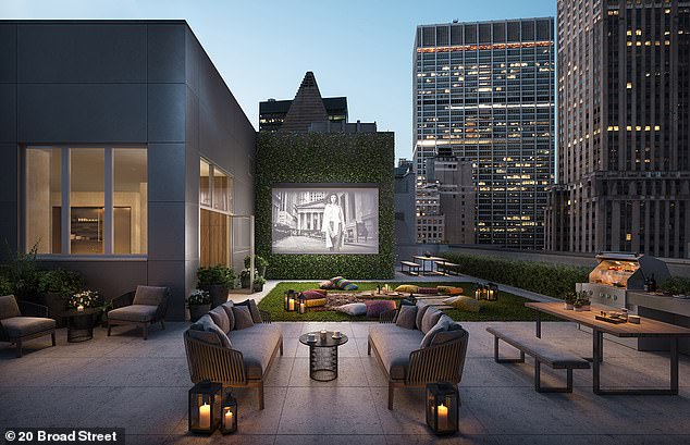 All residents have access to a roof terrace with cinema screening and luxury furniture