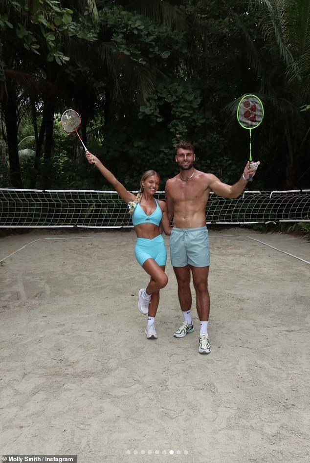 Molly and the gorgeous footballer proved their dedication to the sport once again when they were snapped beaming with happiness during a gruelling tennis match