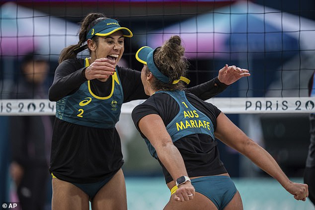 Australia's Taliqua Clancy and Mariafe Artacho Del Solar kept their bikini bottoms on but wore modest clothing to protect themselves from the French cold