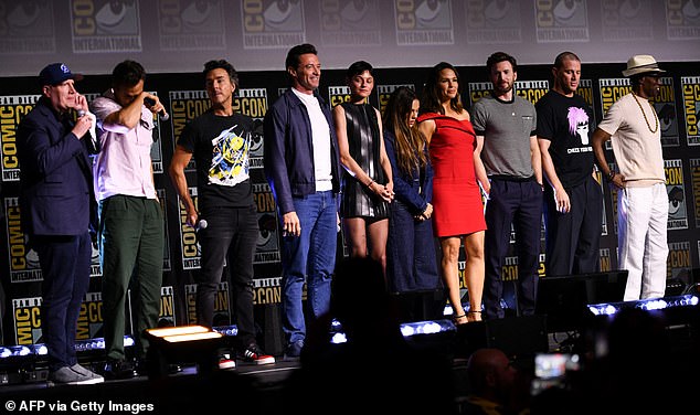 Garner, who reprises her role as Elektra in Deadpool & Wolverine, joined the cast on stage, which also included Ryan Reynolds, director Shawn Levy, actors Hugh Jackman, Emma Corrin, Dafne Keen, Jennifer Garner, Chris Evans, Channing Tatum and Wesley Snipes