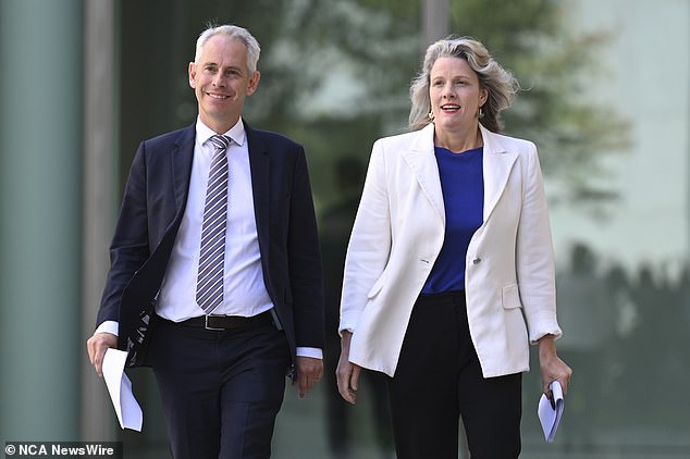 Pictured: Former Immigration Minister Andrew Giles with former Home Secretary Clare O'Neil