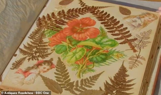 The delicate object was made from printed scraps and ferns from the 1890s that her relative had sent home from India, the woman revealed