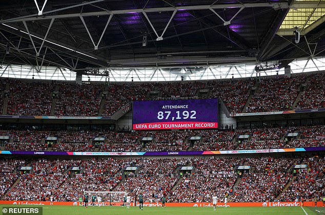 It would surpass Wembley (above) as the country's largest stadium and also make it the second largest in Europe, after Barcelona's revamped 105,000-seater Nou Camp.