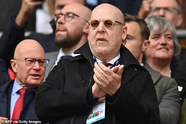 The club cannot afford to pay for the £2 billion project itself, even with the backing of Ratcliffe and majority shareholders, the Glazer family (pictured: Avram Glazer at Wembley in May)