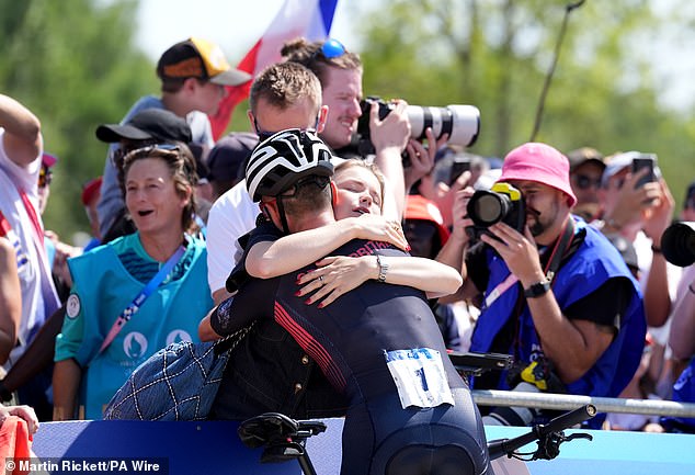 Pidcock was congratulated by his girlfriend Bethany Louise Zajac after his victory