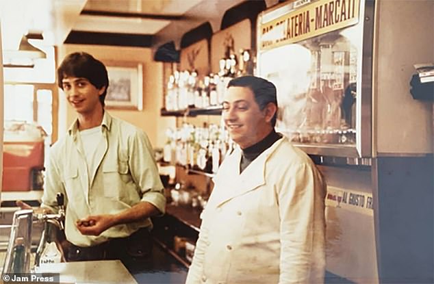 The famous pastry chef created the culinary classic in the early 1970s while working at Alle Beccherie, a renowned restaurant in Treviso, northern Italy. Pictured: Roberto 'Loli' Linguanotto in the 1980s (right)