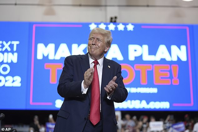 Former President Donald Trump closes out a campaign rally in St. Cloud, MN on July 27