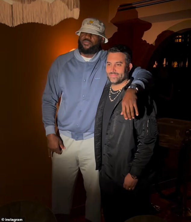 LeBron James is pictured hanging out with restaurateur Mehdi Abdelhedi in Siena